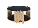 ACME Tanquin Coffee Table in Gold & Black Glass 84490 - Supfirm