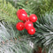 Artificial Christmas Tree Flocked Pine Needle Tree with Cones Red Berries 7.5 ft Foldable Stand - Supfirm