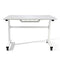 Atlantic Sit Stand Desk with Casters - White (Height Adjustable) with side crank (switchable either side, left or right side crank) - Supfirm