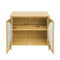 Bamboo 2 door cabinet, Buffet Sideboard Storage Cabinet, Buffet Server Console Table, for Dining Room, Living Room, Kitchen, Hallway - Supfirm