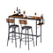 Bar Table Set with wine bottle storage rack. Rustic Brown,47.24'' L x 15.75'' W x 35.43'' H. - Supfirm