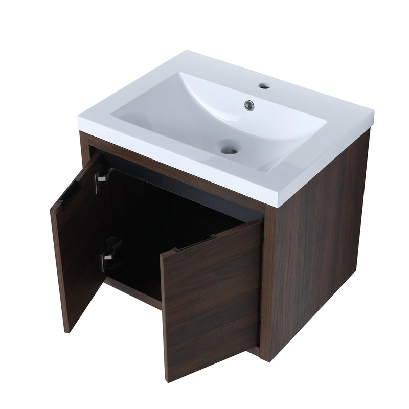Bathroom Cabinet With Sink,Soft Close Doors,Float Mounting Design,24 Inch For Small Bathroom,24x18(KD-Packing),W128650530 - Supfirm