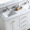 Bathroom Vanity Cabinet set 60 inches Double sink, Bathroom Storage Carrara White Marble Countertop With Back Splash - Supfirm