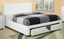 Bedroom Furniture White Storage Under Bed Full Size bed Faux Leather upholstered - Supfirm
