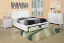 Bedroom Furniture White Storage Under Bed Queen Size bed Faux Leather upholstered - Supfirm