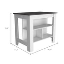 Berkeley 2-Piece Kitchen Set, Wall Cabinet and Kitchen Island, White and Onyx - Supfirm