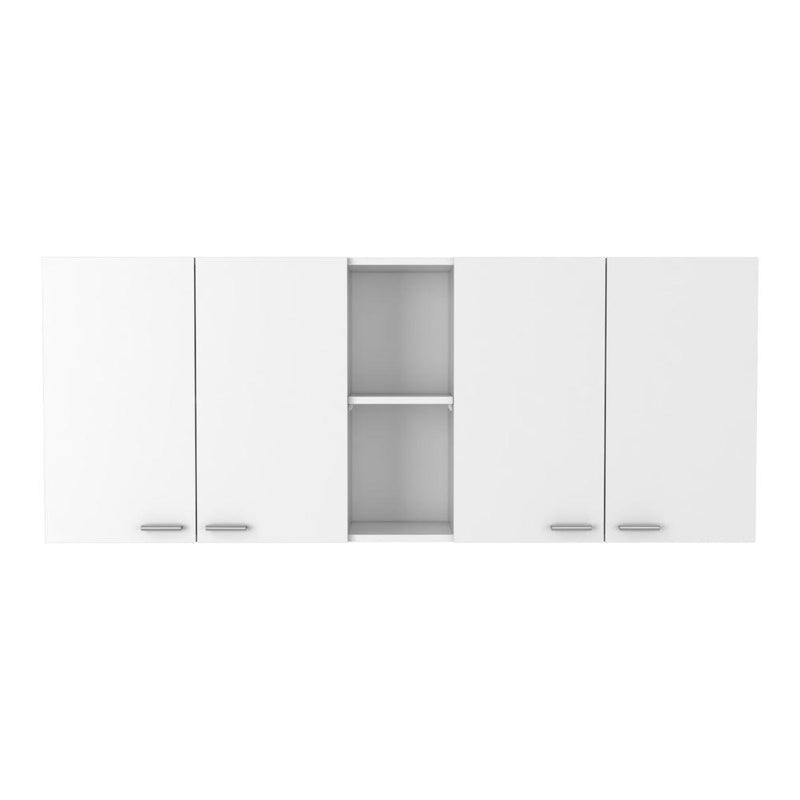 Berkeley 2-Piece Kitchen Set, Wall Cabinet and Kitchen Island, White and Onyx - Supfirm
