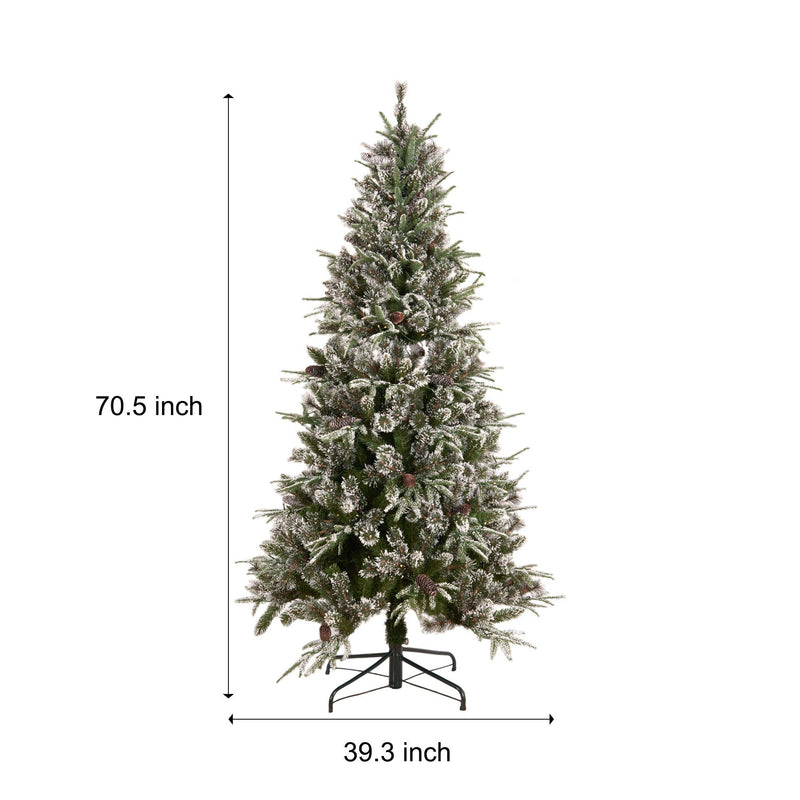 Supfirm Best Choice Products 6ft Pre-Lit Pre-Decorated Spruce Hinged Artificial Blended PE/PVC Christmas Tree w/ 1273 Tips, 29 Pinecones, 240 Lights, Metal Base - Supfirm