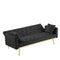 BLACK Convertible Folding Futon Sofa Bed , Sleeper Sofa Couch for Compact Living Space. - Supfirm