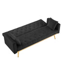 BLACK Convertible Folding Futon Sofa Bed , Sleeper Sofa Couch for Compact Living Space. - Supfirm