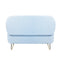 Blue Storage Ottoman Bench for End of Bed Gold Legs, Modern Grey Faux Fur Entryway Bench Upholstered Padded with Storage for Living Room Bedroom - Supfirm