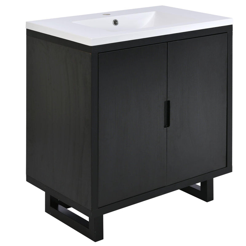 [Cabinet Only] 30" Bathroom vanity, black(Sink not included) - Supfirm