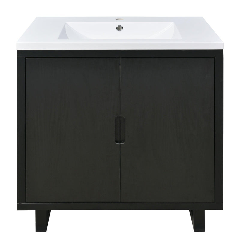 [Cabinet Only] 30" Bathroom vanity, black(Sink not included) - Supfirm