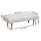 Channel Tufted Bench White Sherpa Upholstered End of Bed Benches with Wooden Legs (White) - Supfirm