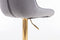 Chrome Footrest and Base Swivel Height Adjustable Mechanical Lifting Velvet + Golden Leg Simple Bar Stool, Kitchen Island Seats, Set of 2,Grey - Supfirm