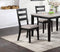 Classic Stylish Black Finish 5pc Dining Set Kitchen Dinette Wooden Top Table and Chairs Upholstered Cushions Seats Ladder Back Chair Dining Room - Supfirm