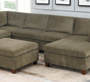 Contemporary 1pc Armless Chair Tan Color Chenille Fabric Modular Corner wedge Sofa Living Room Furniture - Supfirm