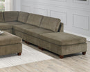 Contemporary 1pc OTTOMAN Tan Color Chenille Fabric Modular Corner wedge Sofa Living Room Furniture - Supfirm