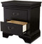 Contemporary Bedroom Furniture Nightstand Black Color 2 x Drawers Bedside Table Pine wood - Supfirm