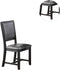Contemporary Dining Room 7pc Set Grey Finish PU Dining Table w Shelf and 6x Side Chairs Fabric Upholstered seats Back Chairs - Supfirm