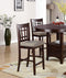 Contemporary Dining Room Counter height 5pc Dining Set Round Table w Leaf & 4x Side Chairs Dark Rosy Brown Finish Solid wood - Supfirm