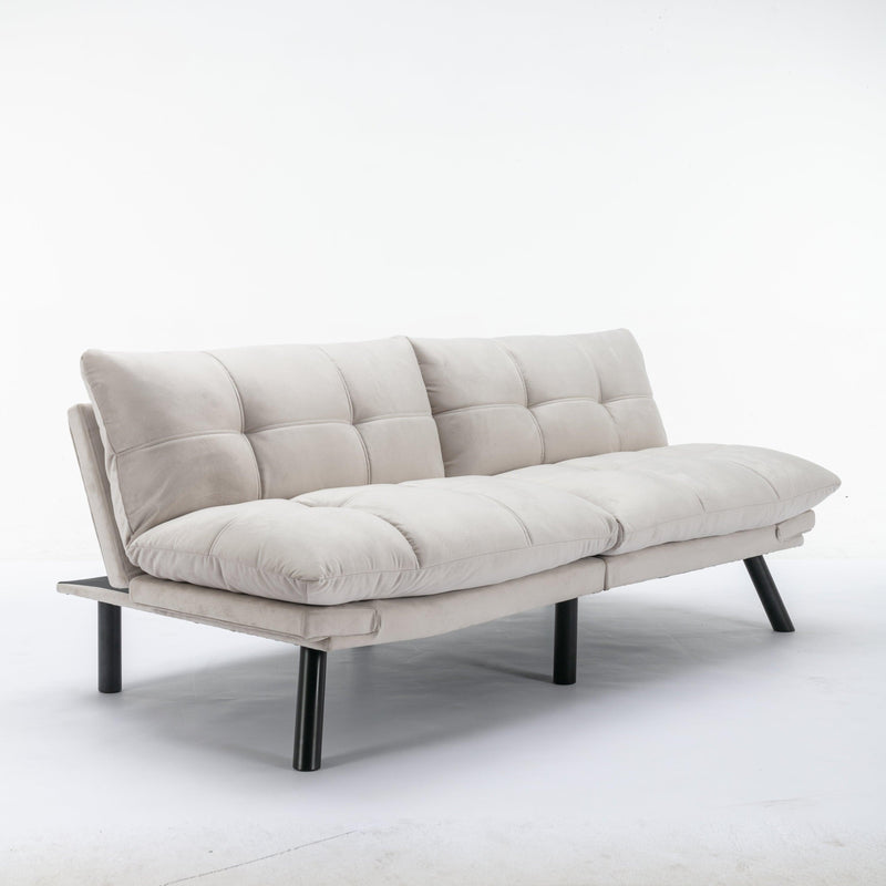 Cream Convertible Folding Modern sofa Bed - Supfirm