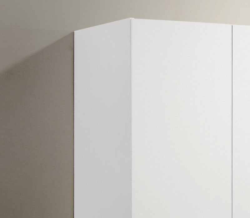 Declan White 3-Door Wardrobe Cabinet Armoire with Storage Shelves and Hanging Rod - Supfirm