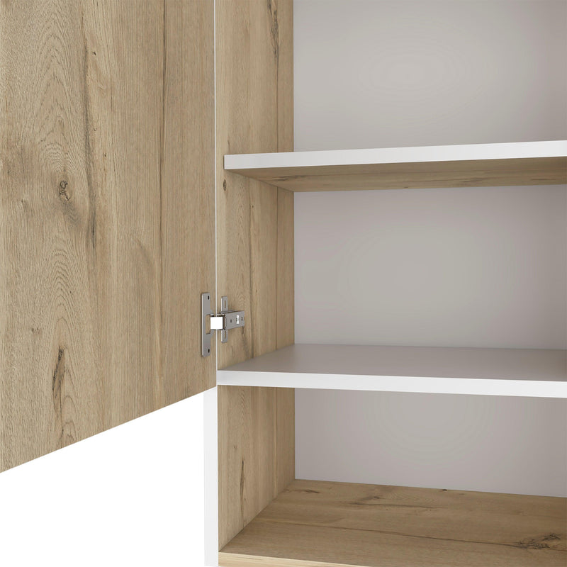 Supfirm DEPOT E-SHOP Arya Medicine Single Door Cabinet, One Shelf, Two Interior Shelves, Light Oak / White - Supfirm