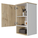 Supfirm DEPOT E-SHOP Arya Medicine Single Door Cabinet, One Shelf, Two Interior Shelves, Light Oak / White - Supfirm