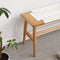 Design Natural Oak Wood Dining Bench Bed Bench for Dining Room, Bedroom, Bathroom (White) - Supfirm