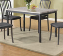 Dinette 5pc Dining Set Table And 4x Chairs Faux Marble Fabric Upholstered Chairs Kitchen Dining Room Furniture - Supfirm