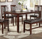 Dining Room Furniture Espresso Color 6pc Set Dining Table 4x Side Chairs and A Bench Solid wood Rubberwood and veneers - Supfirm