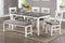 Dining Room Furniture White 6pc Dining Set Table 4 Side Chairs and A Bench Rubberwood MDF - Supfirm