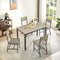 Dining Set for 5 Kitchen Table with 4 Upholstered Chairs, Grey, 47.2'' L x 27.6'' W x 29.7'' H. - Supfirm