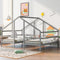 Double Twin Size Triangular House Beds with Built-in Table,Gray(Old SKU: WF286895AAE) - Supfirm