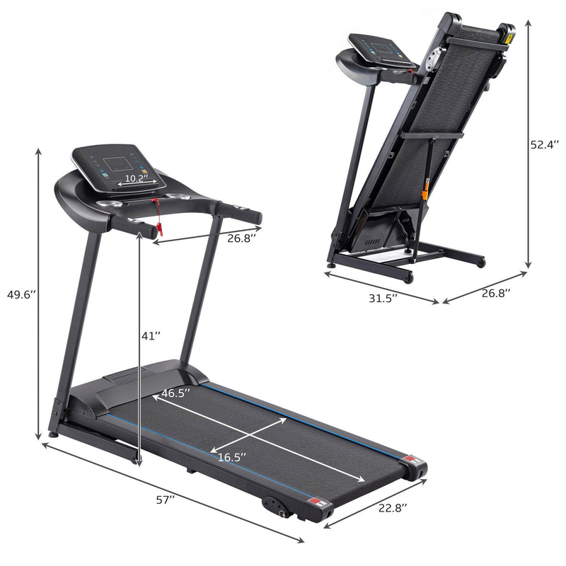 Electric Motorized Treadmill with Audio Speakers, Max. 10 MPH and Incline for Home Gym - Supfirm