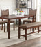 Espresso Color Dining Room Furniture Unique Modern 6pc Set Dining Table 4x Side Chairs and A Bench Solid wood Rubberwood and veneers - Supfirm
