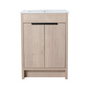 Freestanding Bathroom Vanity with White Ceramic Sink & 2 Soft-Close Cabinet Doors ((KD-PACKING),BVB02424PLO-G-BL9060B),W1286S00015 - Supfirm