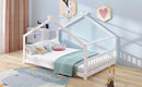 Full Size House Bed Wood Bed, White - Supfirm