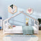 Full Size House Bed Wood Bed, White - Supfirm