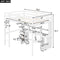 Full Size Loft Bed with Multi-storage Desk, LED light and Bedside Tray, Charging Station, White - Supfirm