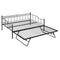 Full Size Metal Daybed with Twin Size Adjustable Trundle, Portable Folding Trundle, Black(OLD SKU:MF293736AAB) - Supfirm
