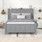 Full Size Platform Bed with Drawers and Storage Shelves, Gray - Supfirm