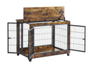 Furniture Dog Cage Crate with Double Doors, Rustic Brown, 38.58'' W x 25.2'' D x 27.17'' H - Supfirm