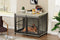 Furniture dog crate sliding iron door dog crate with mat. (Grey,43.7''W x 30''D x 33.7''H) - Supfirm