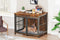 Furniture dog crate sliding iron door dog crate with mat. (Rustic Brown,43.7''W x 30''D x 33.7''H). - Supfirm