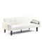 Futon Sofa Bed Convertible Couch Bed with Armrests Modern Living Room Linen Sofa Bed, Folding Recliner Futon Couch Sleeper Set with Solid Wood legs - Supfirm