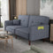 Futon Sofa bed with Solid Wood Leg in Grey Fabric - Supfirm