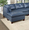 Genuine Leather Ink Blue Tufted 6pc Sectional Set 2x Corner Wedge 2x Armless Chair 2x Ottomans Living Room Furniture Sofa Couch - Supfirm