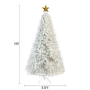 Supfirm GO 7 FT White Christmas Tree with 500 LED Warm Lights, PVC branch, Artificial Holiday Christmas Pine Tree with Star Top - Supfirm